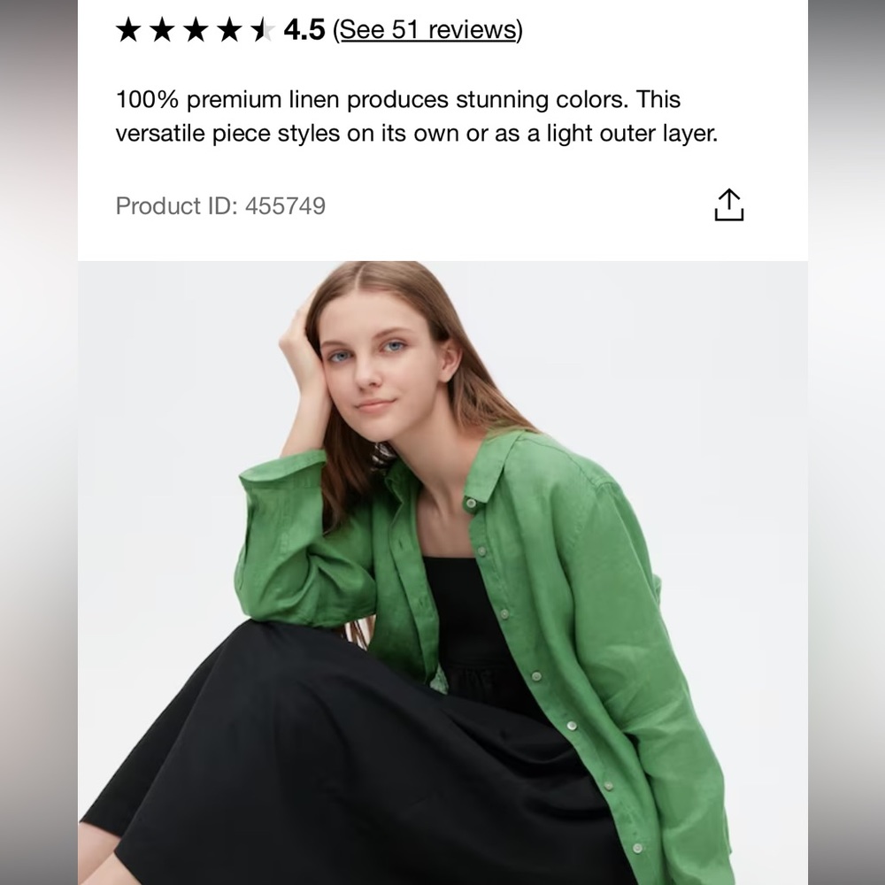 Premium linen shirt green